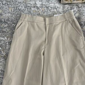 Khaki high rise wide leg pants